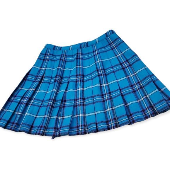 Vintage Plaid Pleated Wool Mini Skirt size 6 - Picture 2 of 9